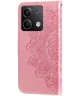 Xiaomi Redmi Note 13 5G Hoesje Bloemen Print Wallet Book Case Roze