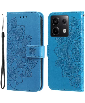 Xiaomi Redmi Note 13 Pro 5G / Poco X6 Hoesje Pasjeshouder Case Blauw Hoesjes