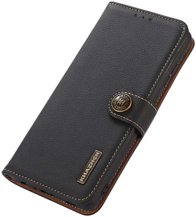 KHAZNEH OnePlus 12 Hoesje RFID Book Case Leer Zwart afbeelding 6