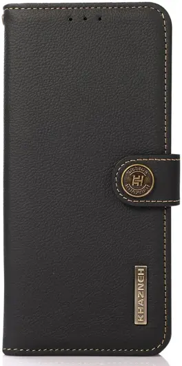 KHAZNEH OnePlus 12 Hoesje RFID Book Case Leer Zwart afbeelding 7