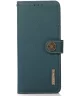KHAZNEH OnePlus 12 Hoesje RFID Book Case Leer Groen