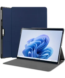 Microsoft Surface Pro 9 Hoes Tri-Fold Book Case met Standaard Blauw