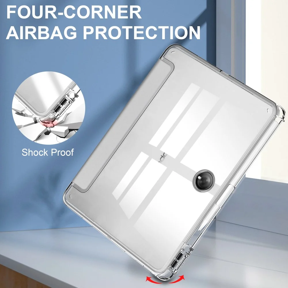 OnePlus Pad Hoes Book Case Sleep/Wake met Pen Houder Clear Zilver afbeelding 4