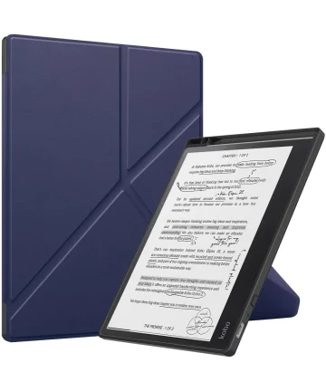 Kobo Elipsa 2E Hoes Origami Book Case met Standaard Blauw Hoesjes
