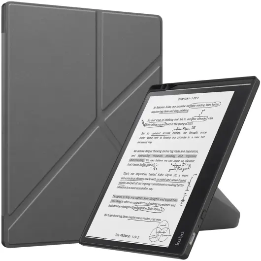 Kobo Elipsa 2E Hoes Origami Book Case met Standaard Grijs afbeelding 1