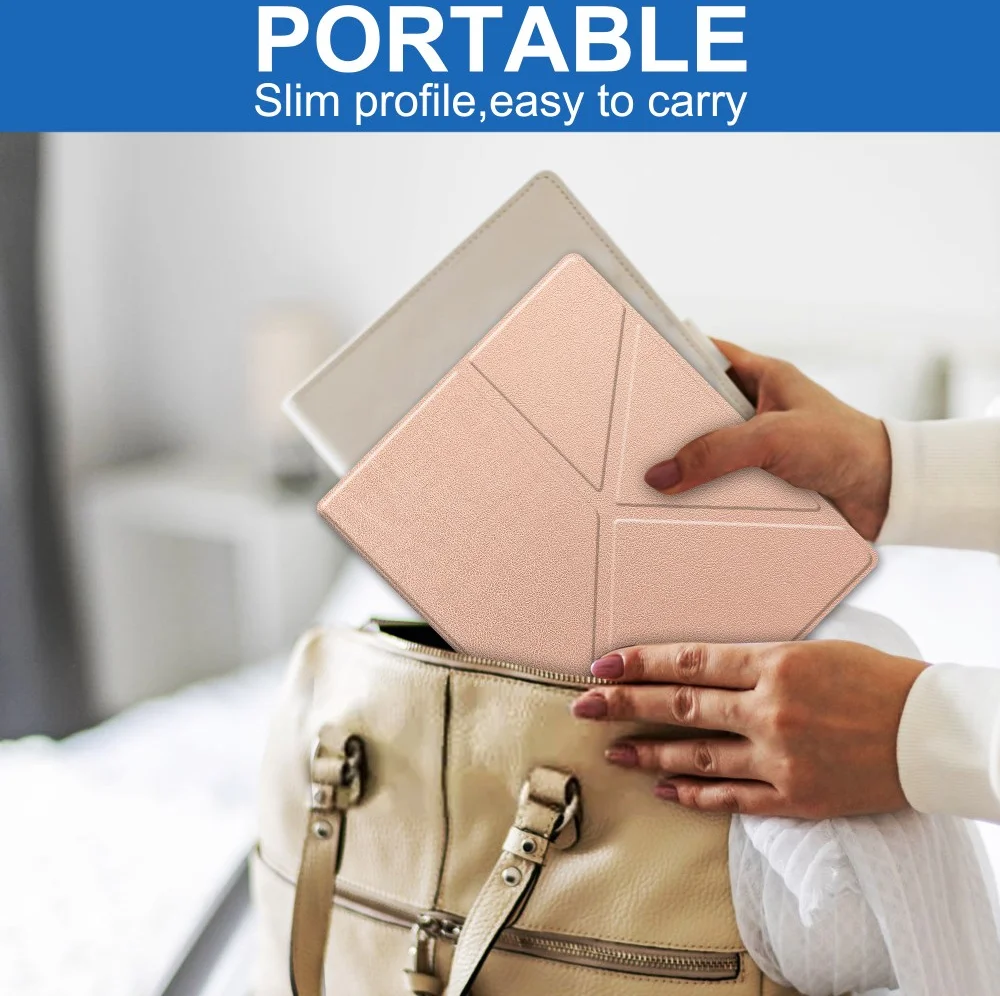 Kobo Elipsa 2E Hoes Origami Book Case met Standaard Roze Goud afbeelding 8