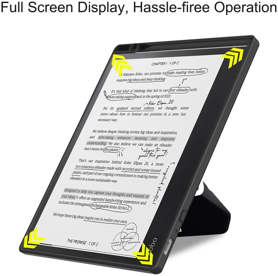 Kobo Elipsa 2E Hoes Origami Book Case met Standaard Touch Print afbeelding 6