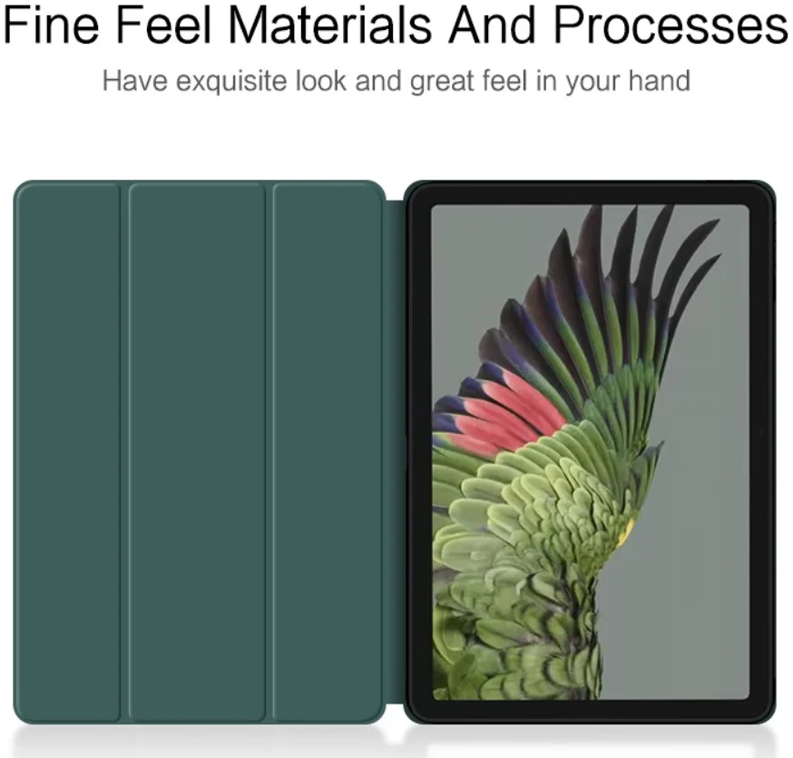 Google Pixel Tablet Hoes Tri-Fold Book Case met Standaard Groen afbeelding 4