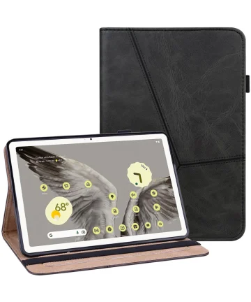 Google Pixel Tablet Hoes Portemonnee Book Case met Standaard Zwart Hoesjes