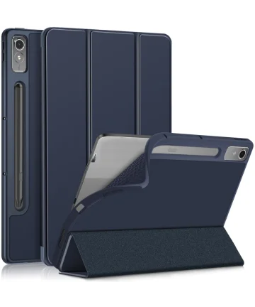Lenovo Tab P12 Hoes Tri-Fold Book Case met Sleep/Wake Blauw Hoesjes