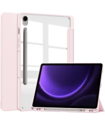 Samsung Galaxy Tab S9 FE Hoes Tri-Fold Book Case Kunstleer Roze
