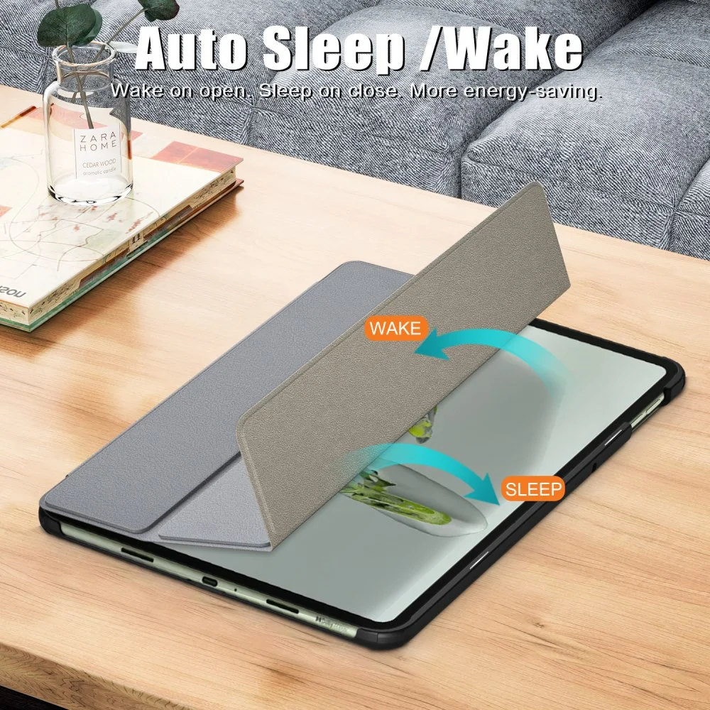 OnePlus Pad Go / Oppo Pad Neo / Air 2 Hoes Tri-Fold Book Case Grijs afbeelding 3