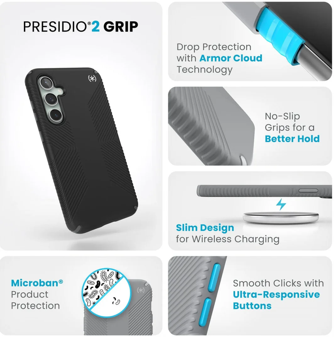 Speck Presidio2 Grip Samsung Galaxy S23 FE Hoesje Back Cover Zwart afbeelding 6