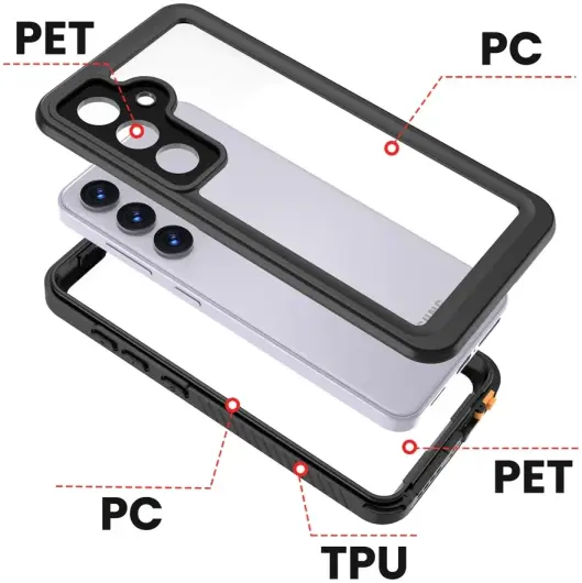 Armor-X Samsung Galaxy S24 Waterdicht Hoesje Schokbestendig Zwart afbeelding 3