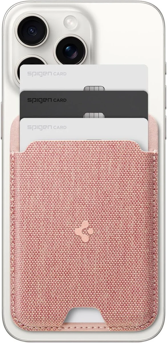 Spigen Urban Magnetische MagSafe Kaarthouder voor Pasjes Roze Goud afbeelding 1