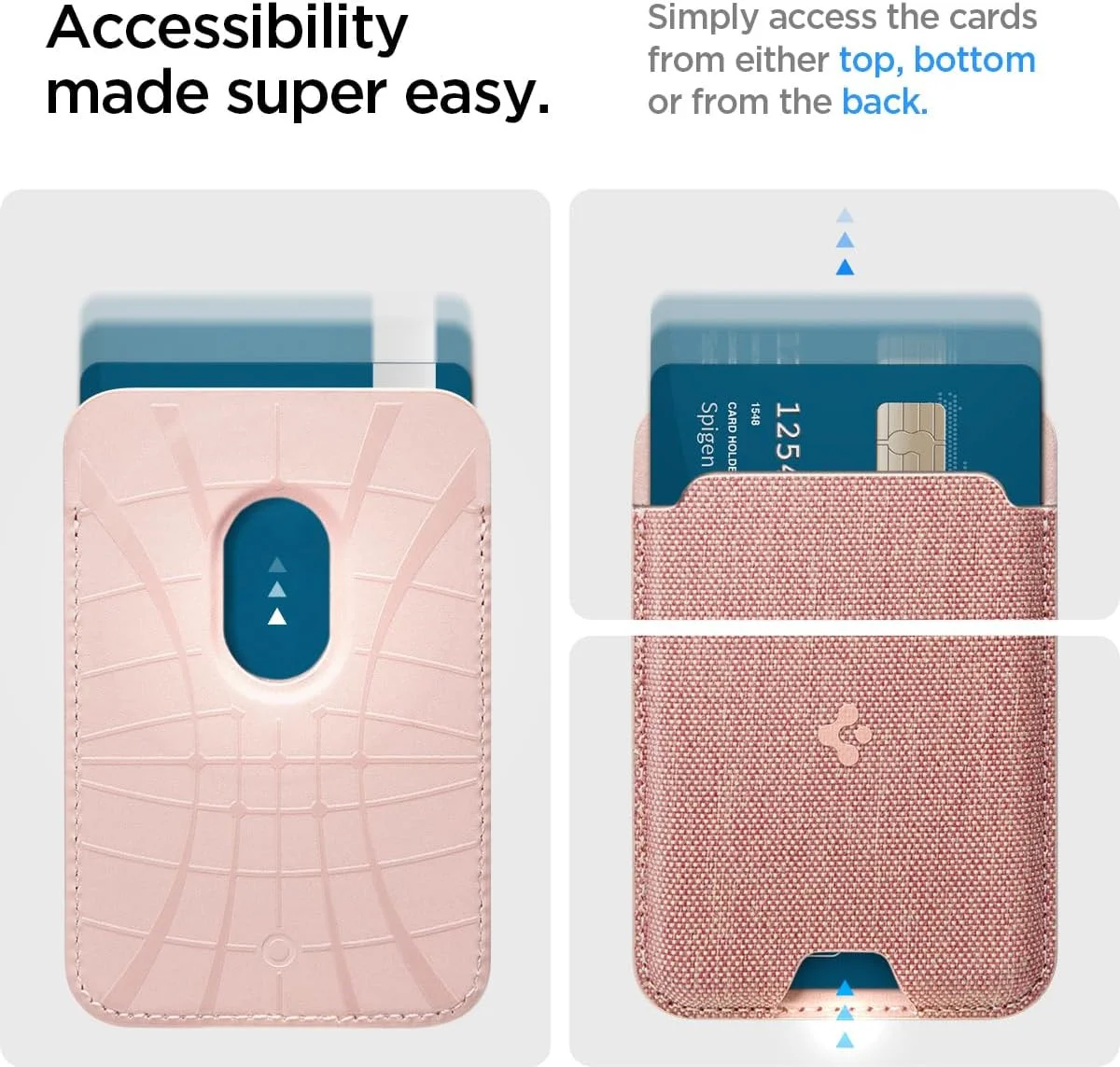 Spigen Urban Magnetische MagSafe Kaarthouder voor Pasjes Roze Goud afbeelding 6