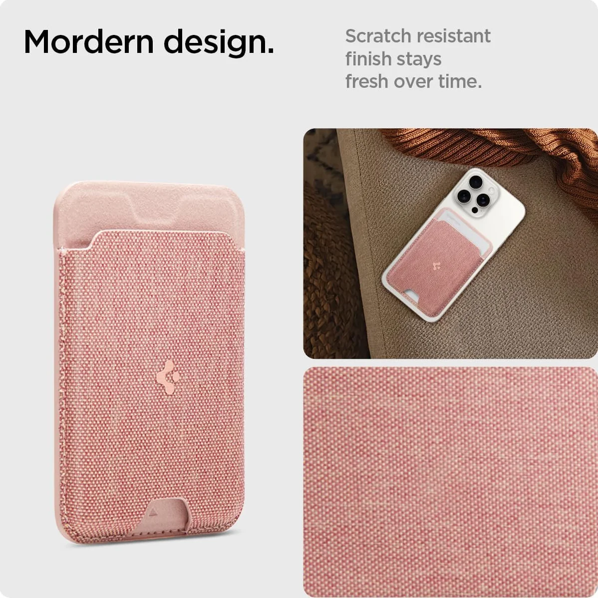 Spigen Urban Magnetische MagSafe Kaarthouder voor Pasjes Roze Goud afbeelding 7