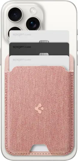 Spigen Urban Magnetische MagSafe Kaarthouder voor Pasjes Roze Goud afbeelding 1