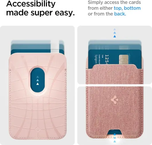 Spigen Urban Magnetische MagSafe Kaarthouder voor Pasjes Roze Goud afbeelding 6