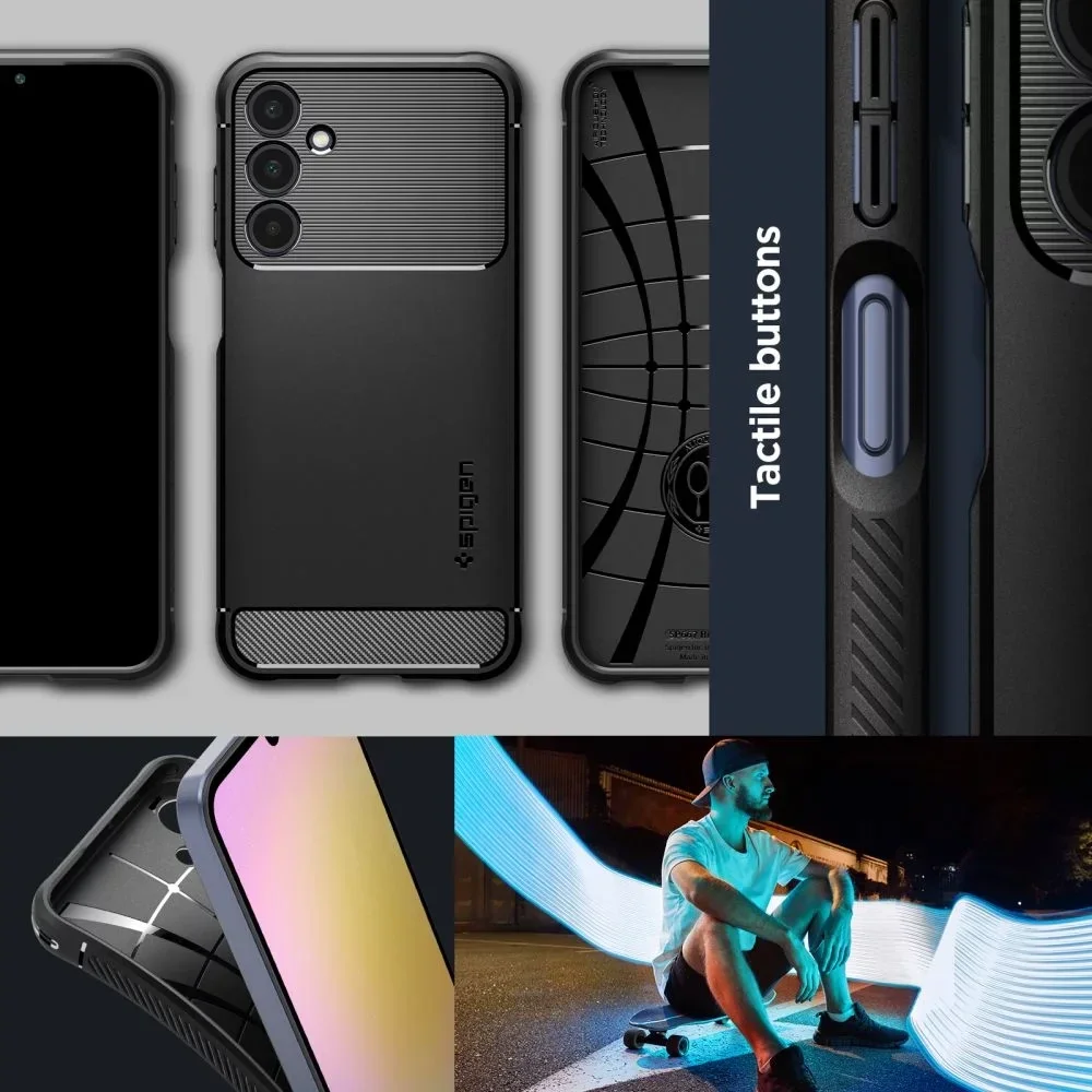 Spigen Rugged Armor Samsung Galaxy A25 Hoesje Back Cover Zwart afbeelding 7