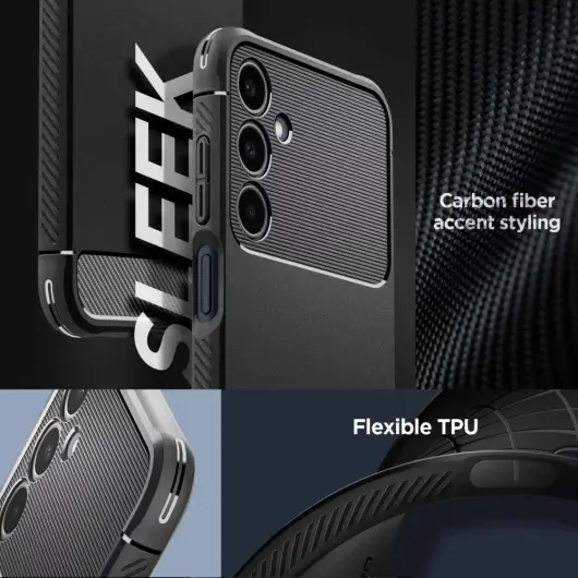 Spigen Rugged Armor Samsung Galaxy A25 Hoesje Back Cover Zwart afbeelding 5