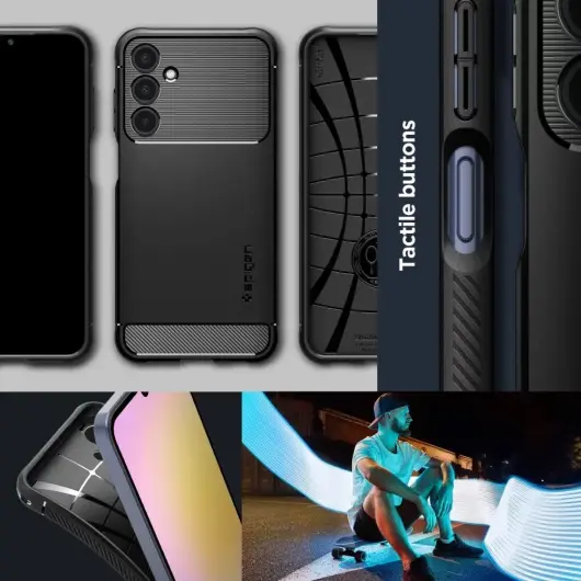 Spigen Rugged Armor Samsung Galaxy A25 Hoesje Back Cover Zwart afbeelding 7