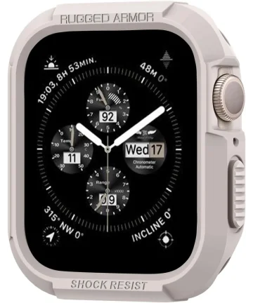 Spigen Rugged Armor - Apple Watch 45MM / 44MM Hoesje - Full Protect - Beige Cases