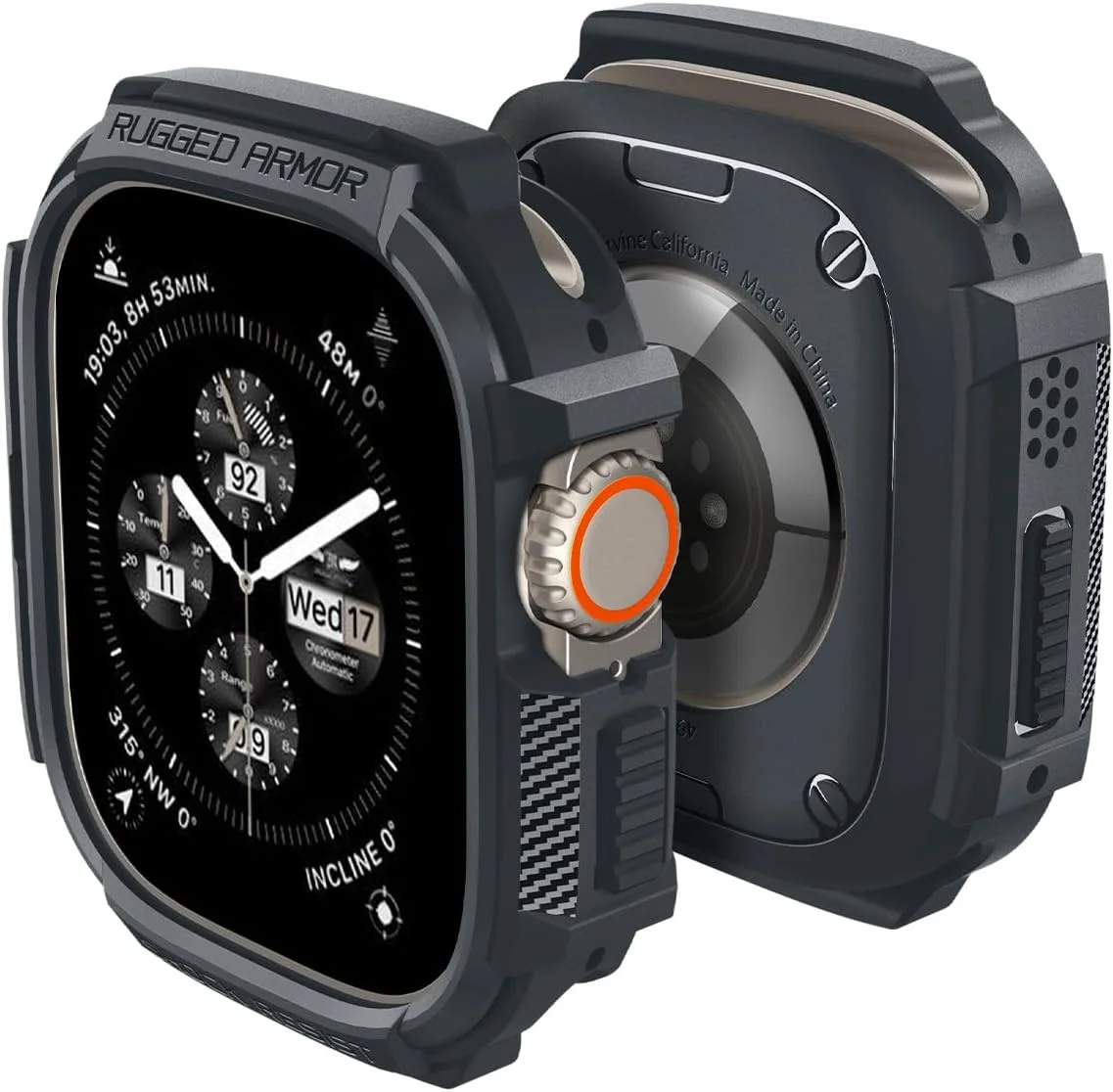 Spigen Rugged Armor - Apple Watch Ultra / Ultra 2 Hoesje - Grijs