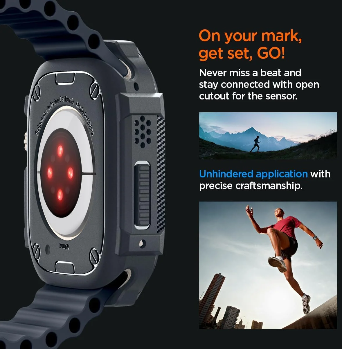 Spigen Rugged Armor - Apple Watch Ultra / Ultra 2 Hoesje - Grijs afbeelding 4