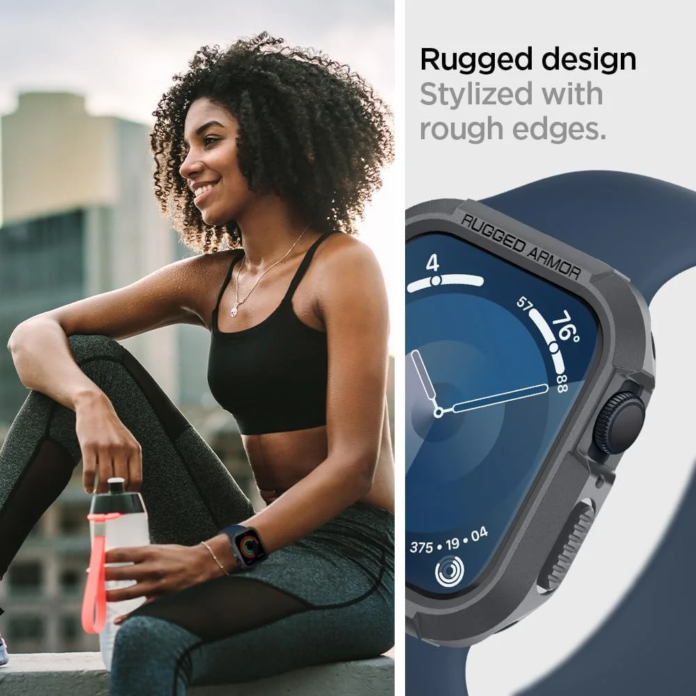 Spigen Rugged Armor - Apple Watch 45MM / 44MM Hoesje - Full Protect - Grijs afbeelding 6