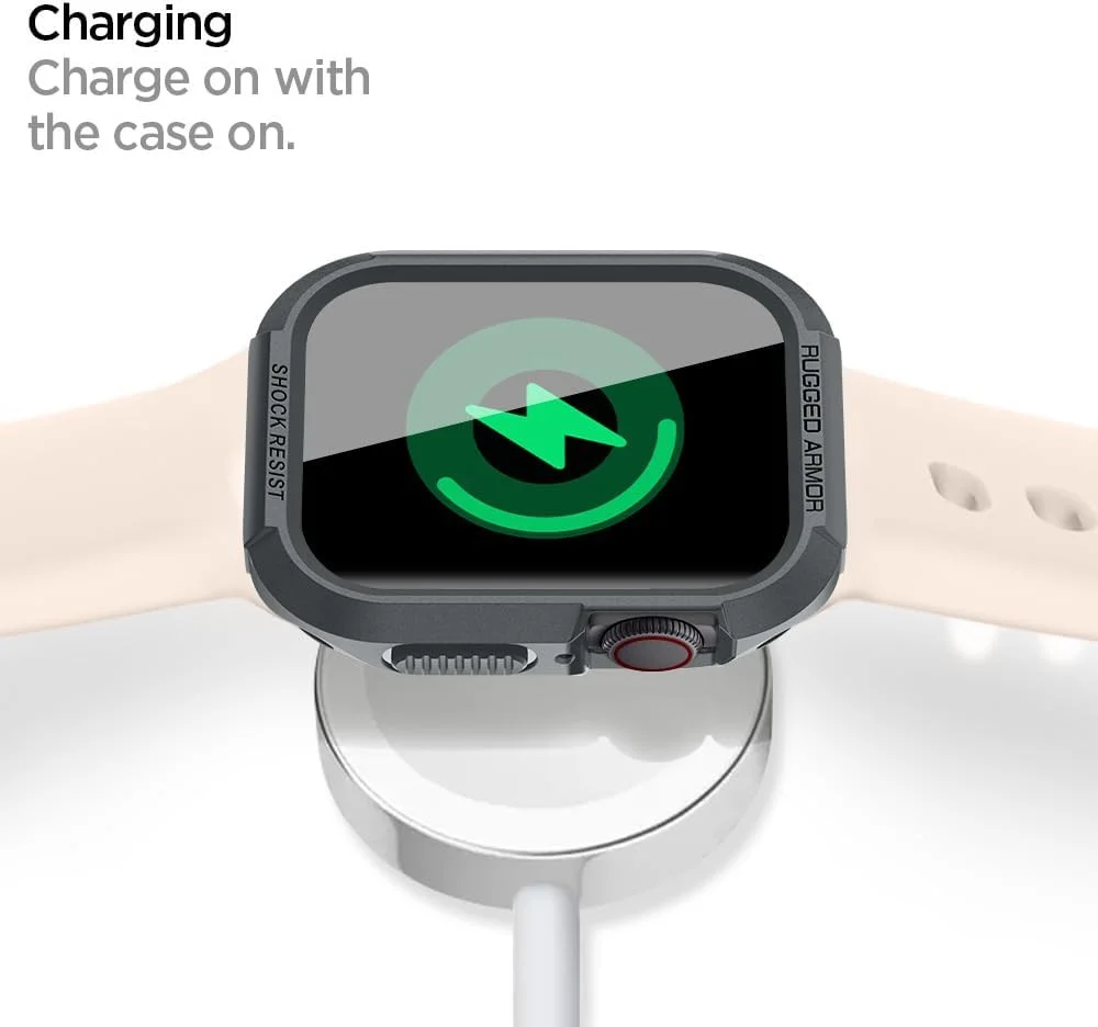 Spigen Rugged Armor - Apple Watch 45MM / 44MM Hoesje - Full Protect - Grijs afbeelding 8