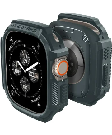 Spigen Rugged Armor - Apple Watch Ultra / Ultra 2 Hoesje - Groen Cases