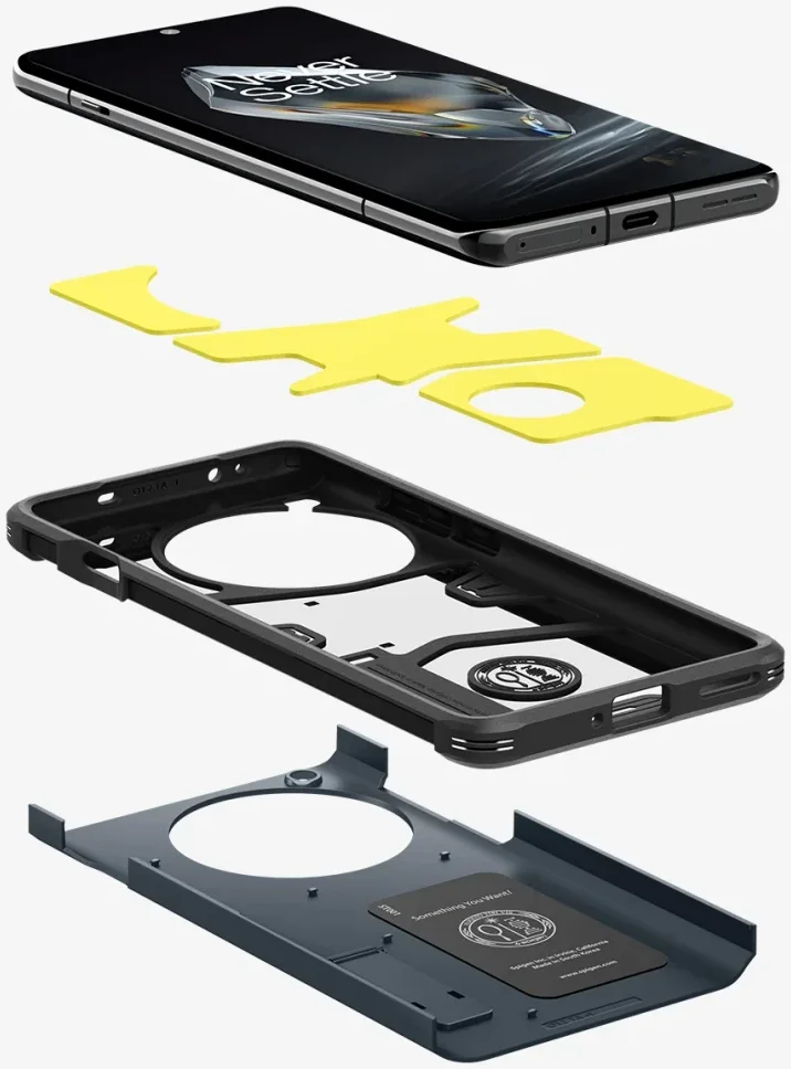 Spigen Tough Armor OnePlus 12 Hoesje Back Cover Metal Slate afbeelding 7