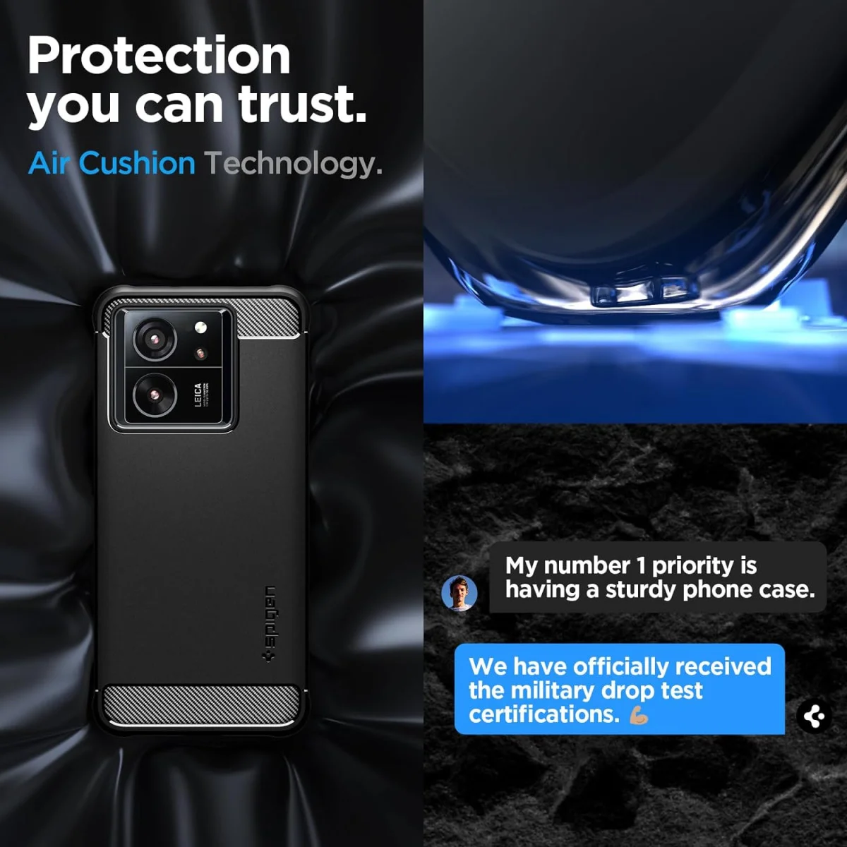Spigen Rugged Armor Xiaomi 13T / 13T Pro Hoesje Back Cover Zwart afbeelding 2