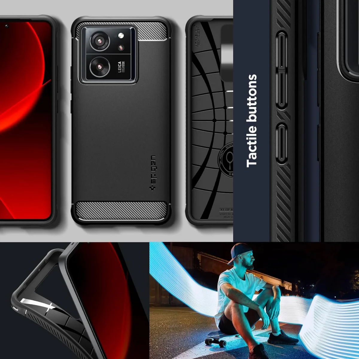 Spigen Rugged Armor Xiaomi 13T / 13T Pro Hoesje Back Cover Zwart afbeelding 3