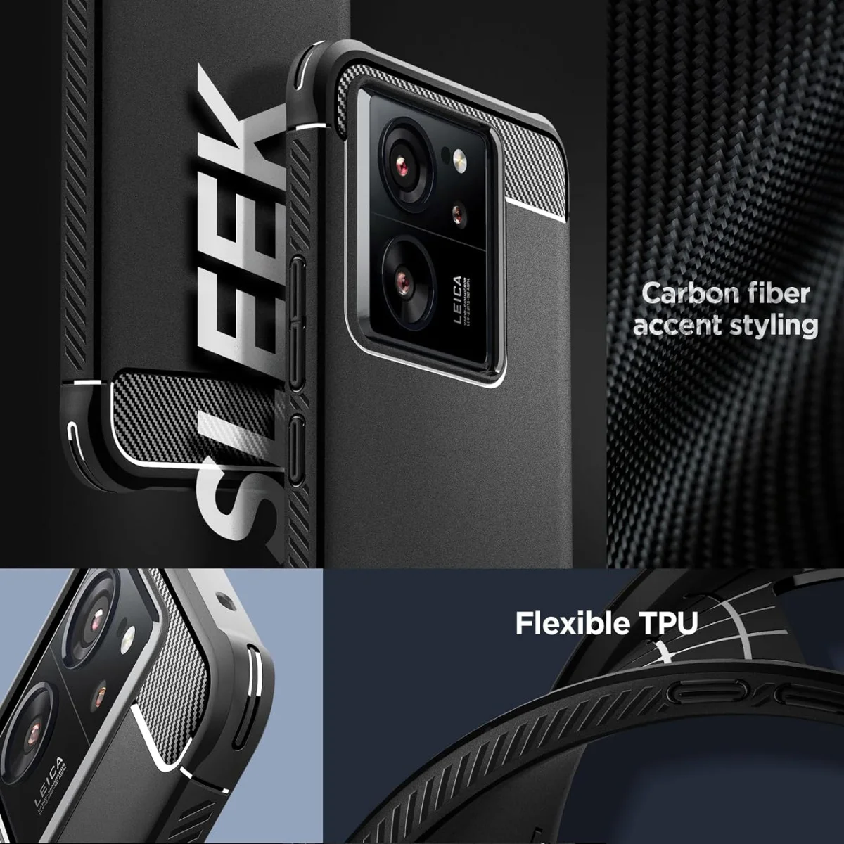 Spigen Rugged Armor Xiaomi 13T / 13T Pro Hoesje Back Cover Zwart afbeelding 6