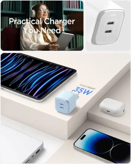 Spigen ArcStation Pro GaN Snellader Power Delivery USB-C 35W Zwart afbeelding 2