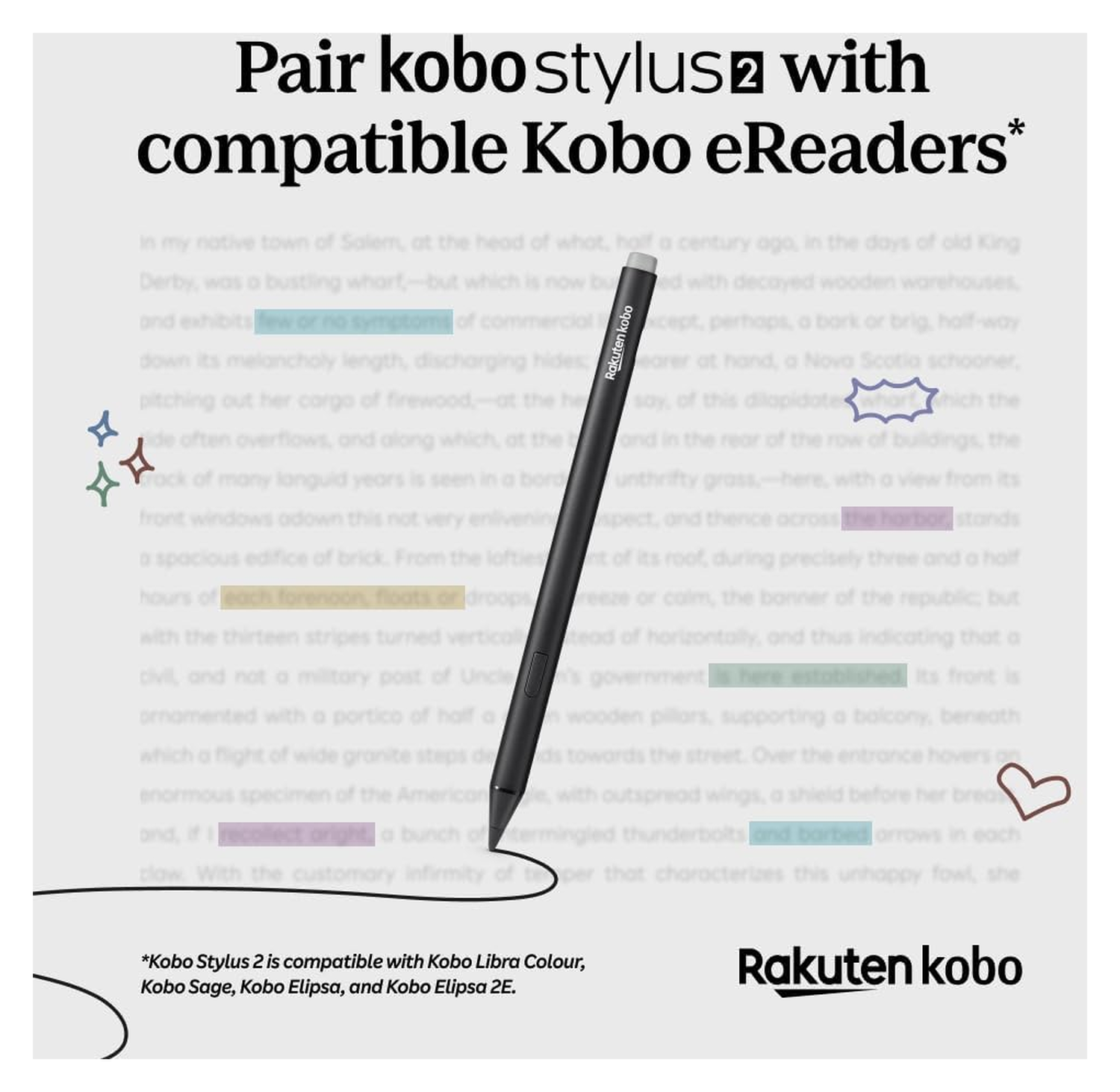 Kobo Stylus 2 Stylus Pen Geschikt voor Kobo E-Readers met USB-C poort Zwart afbeelding 3