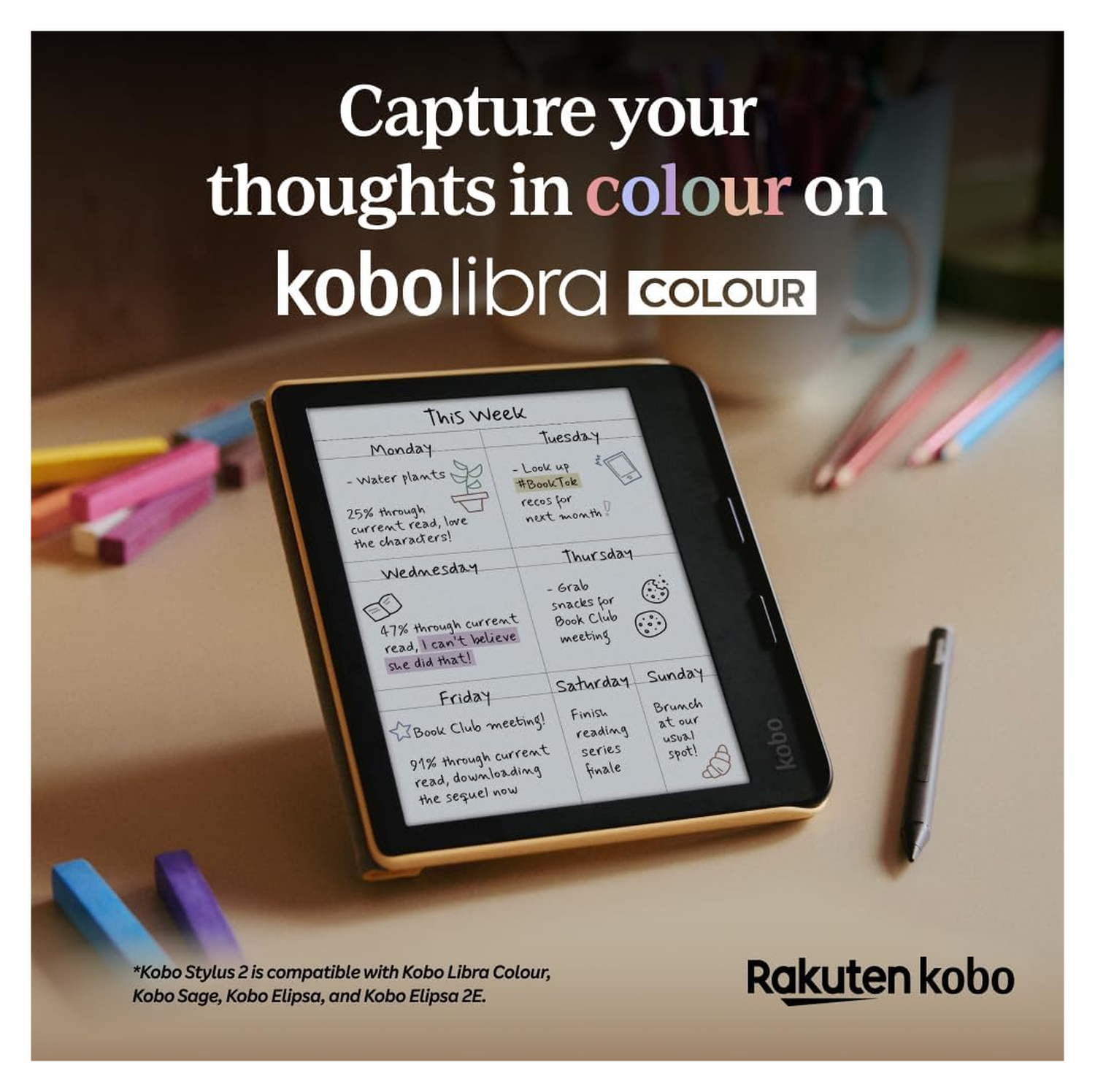 Kobo Stylus 2 Stylus Pen Geschikt voor Kobo E-Readers met USB-C poort Zwart afbeelding 6