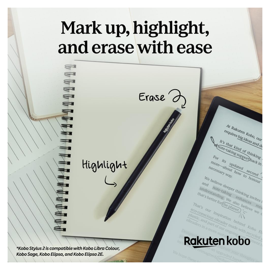 Kobo Stylus 2 Stylus Pen Geschikt voor Kobo E-Readers met USB-C poort Zwart afbeelding 5