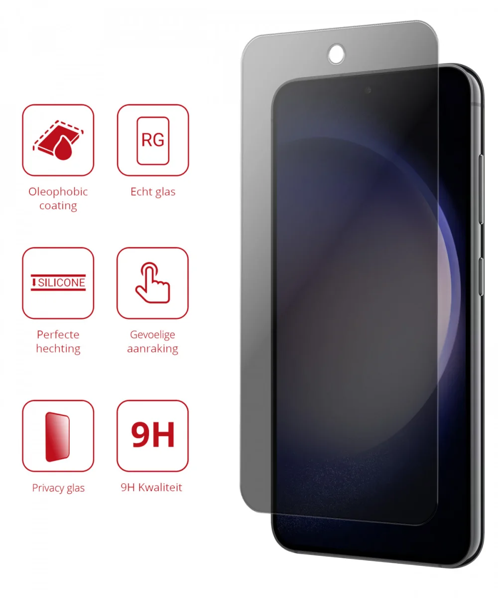Rosso Samsung Galaxy S23 Plus 9H Tempered Glass Protector Privacy afbeelding 2