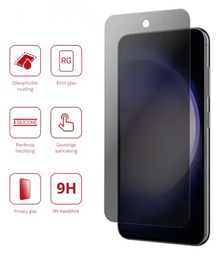 Rosso Samsung Galaxy S23 Plus 9H Tempered Glass Protector Privacy afbeelding 2