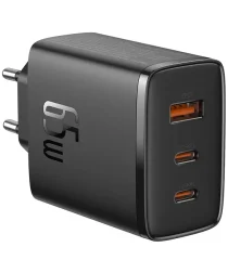 Baseus Cube Pro Trio Power Adapter 2x USB-C / USB-A 65W Zwart afbeelding