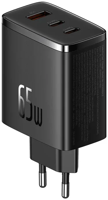 Baseus Cube Pro Trio Power Adapter 2x USB-C / USB-A 65W Zwart afbeelding 17