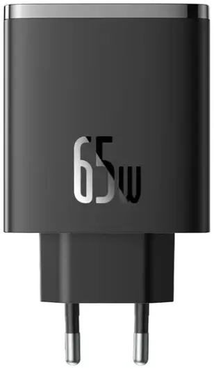Baseus Cube Pro Trio Power Adapter 2x USB-C / USB-A 65W Zwart afbeelding 2