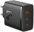 Baseus Cube Pro Trio Power Adapter 2x USB-C / USB-A 65W Zwart afbeelding 1