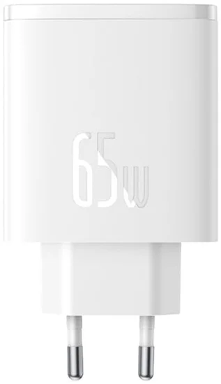 Baseus Cube Pro Trio Power Adapter 2x USB-A / USB-C 65W Wit afbeelding 2