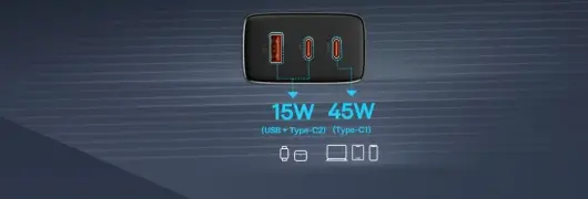 Baseus Cube Pro Trio Power Adapter 2x USB-A / USB-C 65W Wit afbeelding 15