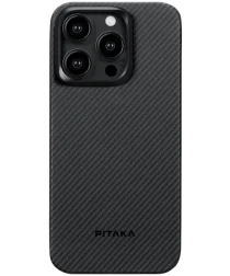 PITAKA MagEZ 4 Apple iPhone 15 Pro Hoesje 600D Ultra Dun MagSafe Zwart