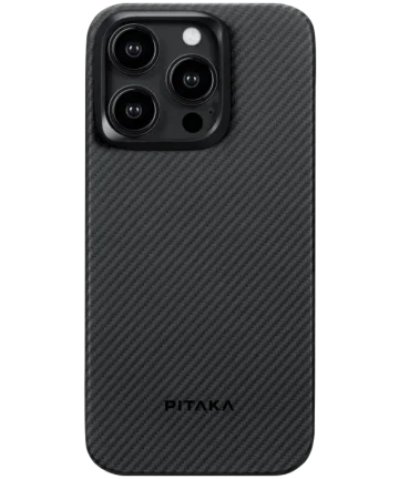 PITAKA MagEZ 4 iPhone 15 Pro Max Hoesje 600D Ultra Dun MagSafe Zwart Hoesjes
